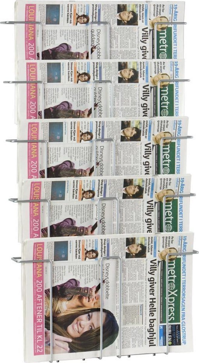 TWIN Agenda. Krantenhouder A3, 5-vaks. Wandmodel