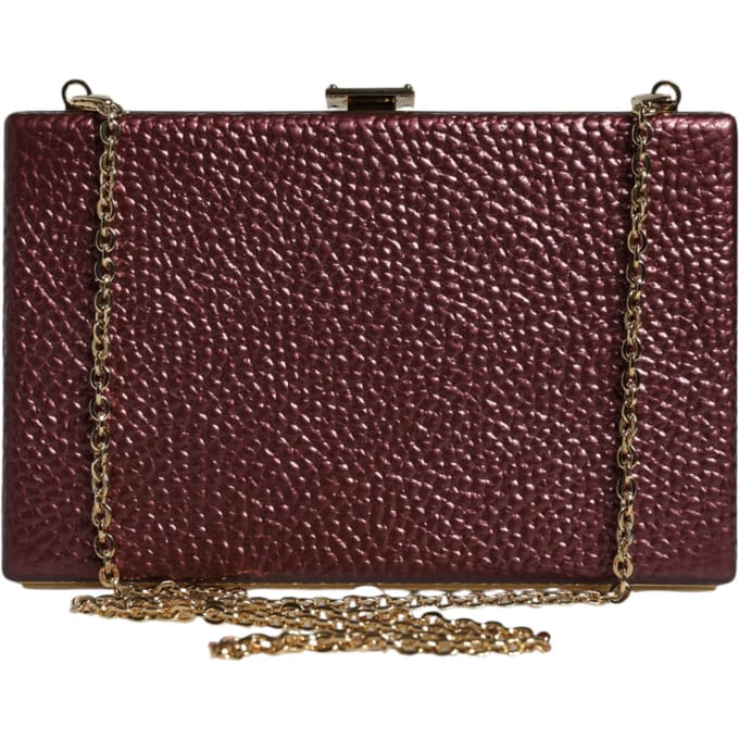 Bordeaux Leren Clutch Avond Schoudertas