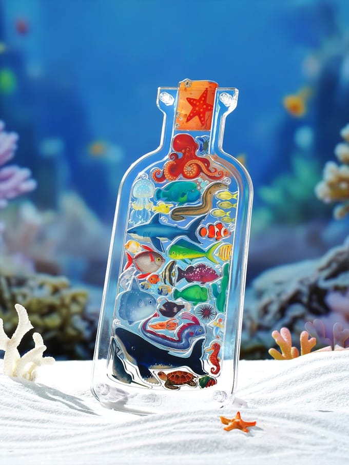 Oceaan in Fles 3D Puzzel - Acryl Bouwpakket Decoratie