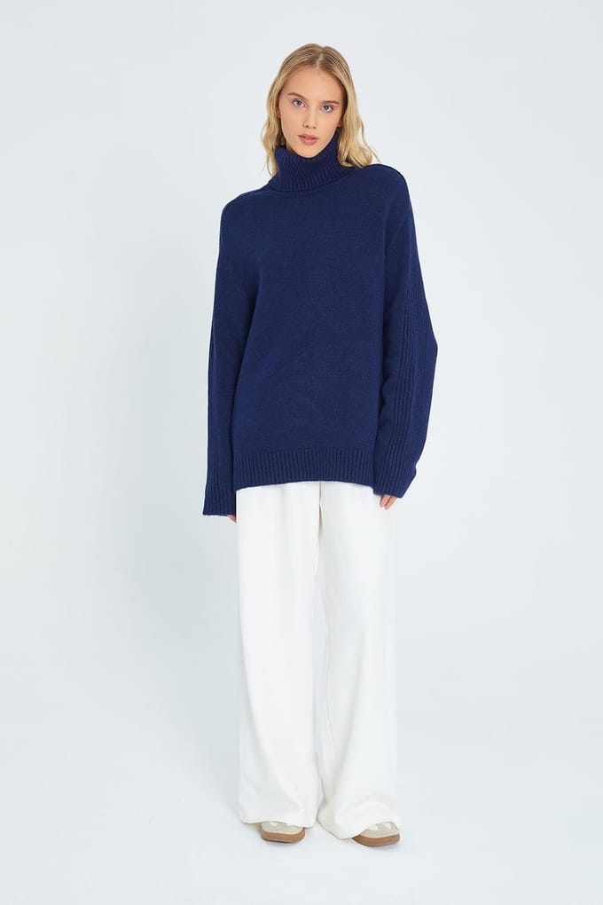 Losse Pas Turtleneck Brei Trui