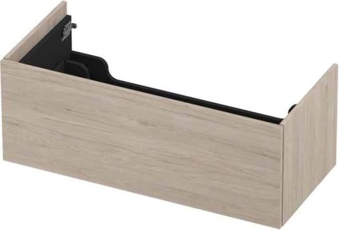 INK wastafelonderkast 1 lade greeploos push to open hout decor 100x45x38cm, ivoor eiken