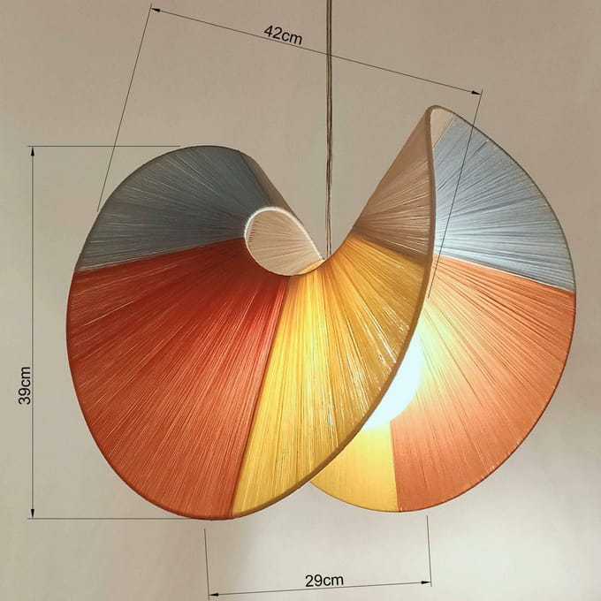 KARE hanglamp Sella, beige, katoen/staal, G9