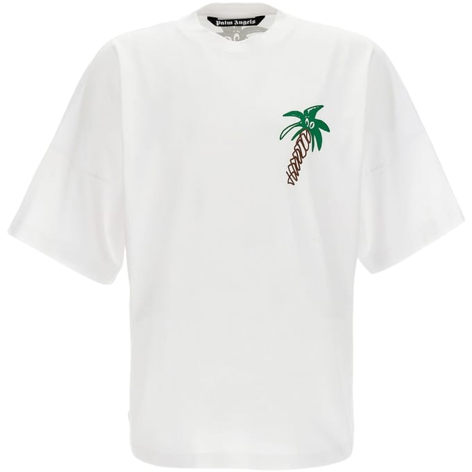 Witte camiseta met palmboom van Palm Angels