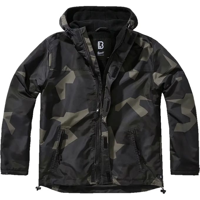 Brandit - Frontzip Windbreaker jacket - L - Zwart/Bruin