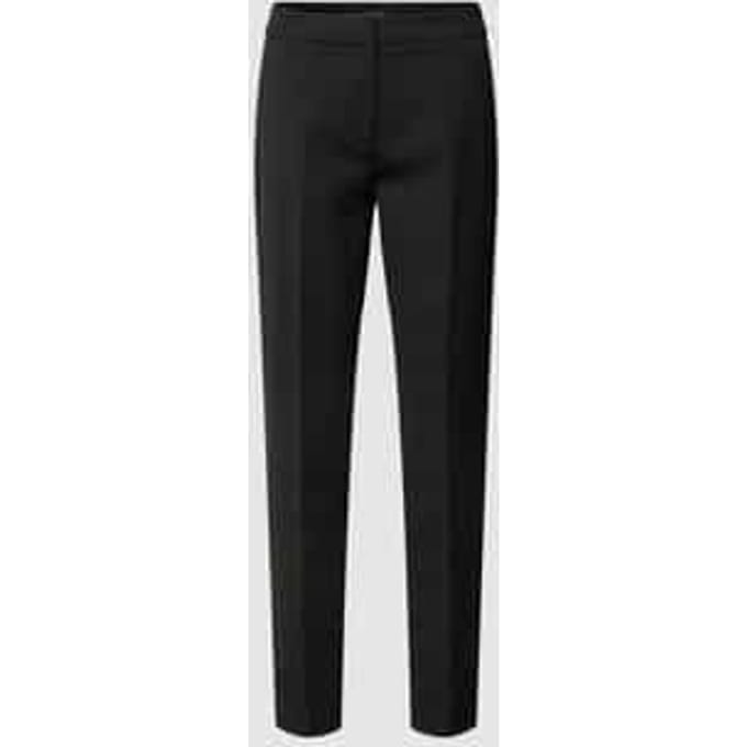 Slim fit stoffen broek van viscosemix met logo-applicatie