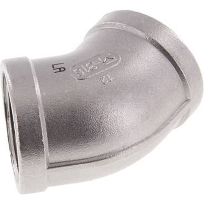 Rp 1 1/4'' RVS L-Fitting 45graden 16 Bar