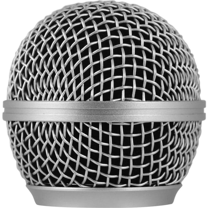 Grille de microphone, tête sphérique de remplacement, Compatible avec Shure argenté