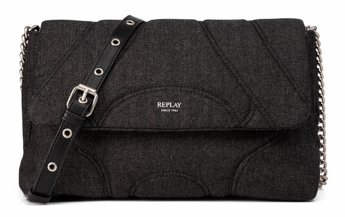 REPLAY Schoudertas Crossbody Bag Washed Black Zwart