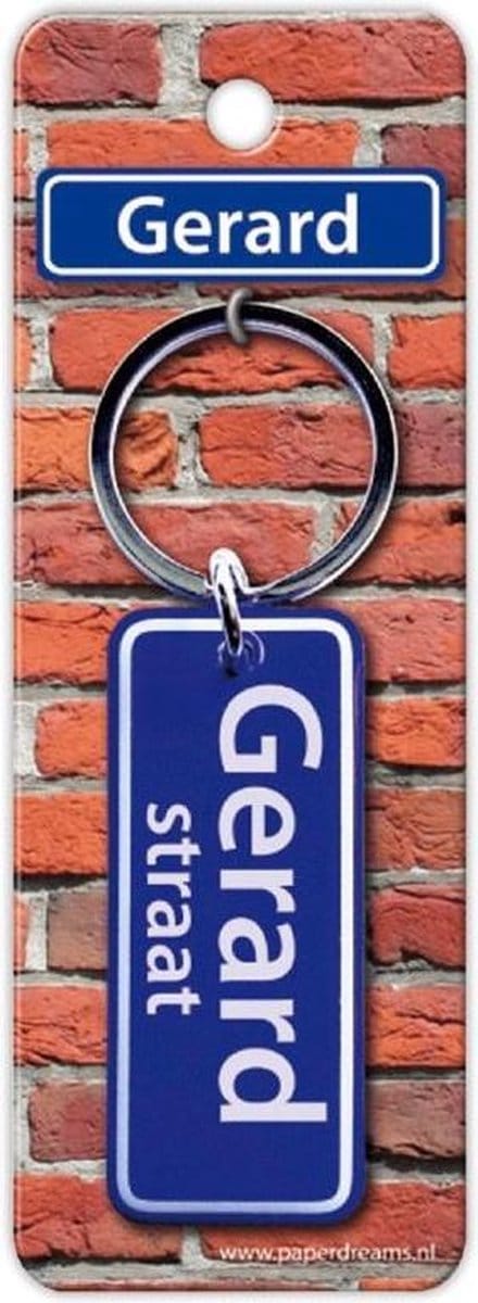 Paper Dreams Sleutelhanger Straatnaam Gerard 9 Cm Staal Blauw