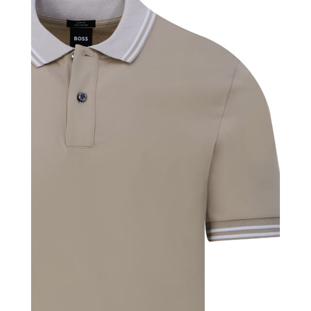 BOSS Black poloshirt beige 100% katoen