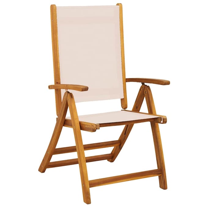 vidaXL - Opklapbare - stoelen, - 8 - stuks, - van - massief - acaciahout - en - textilene.
