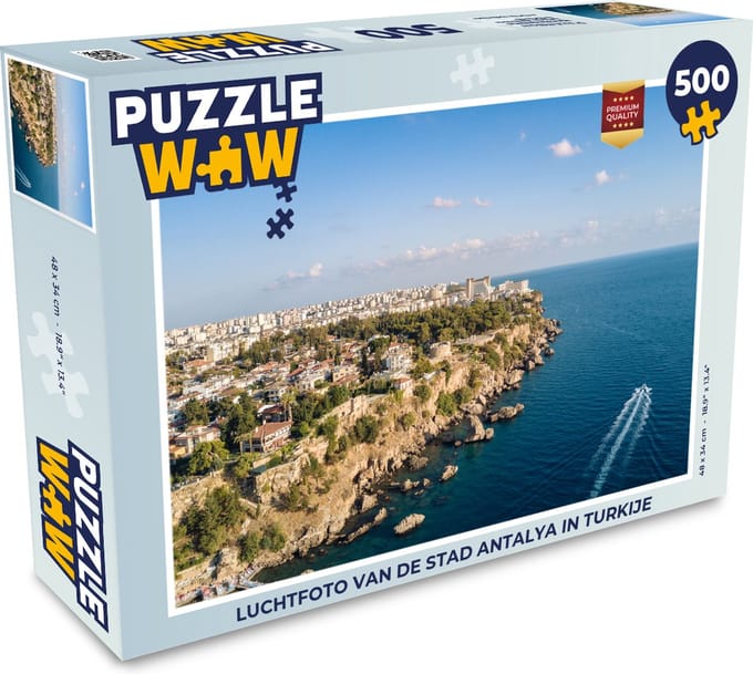 Puzzel Luchtfoto van de stad Antalya in Turkije - Legpuzzel - Puzzel 500 stukjes