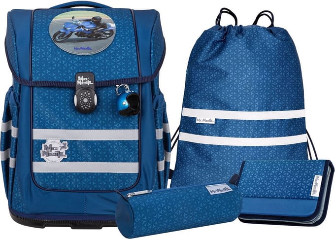 McNeill Schooltas Ergo Compacto Schoolbag Set 5-delig Tetra Petrol