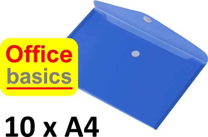 10 x Enveloptas Office Basics - A4 - dwars - blauw
