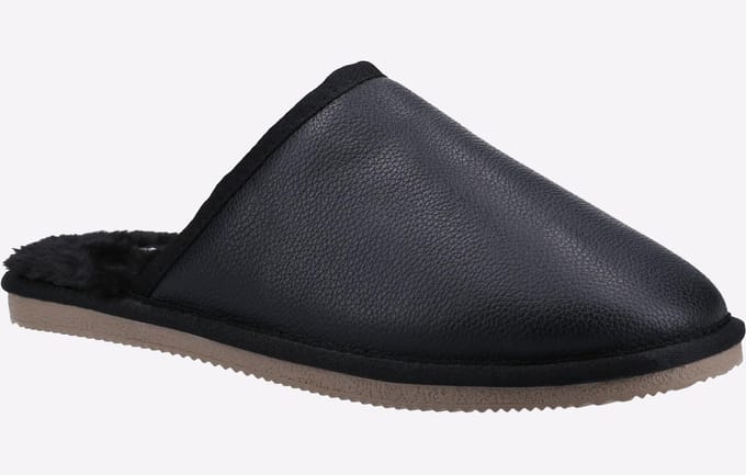 Hush Puppies Coady Suède Heren Zwarte Pantoffels