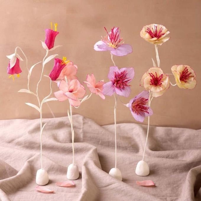 CC Hobbyset Crêpepapier Bloemen Pastel