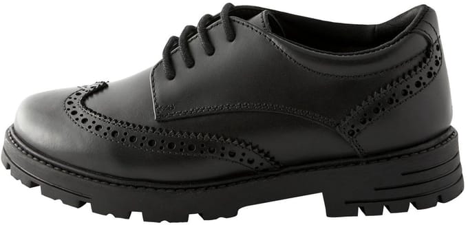 Next - Meisjes - Leren brogues met grove veters voor school - Zwart