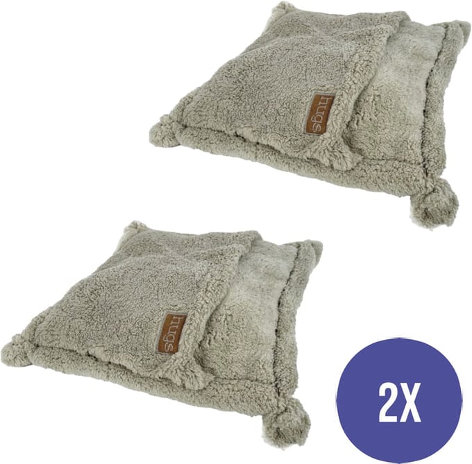 Happy-Pet Kattenslaapzak 'Hugs' Snuggle - Grijs Teddy Stof