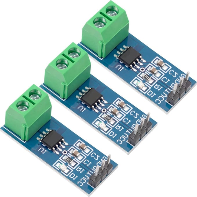 Stroom Sensor Module - Stroommeter ACS712 - Projecten Meten - 5A Meetbereik - 3 Stuks - Groen