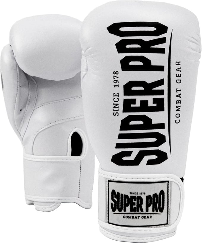 Super Pro Combat Gear Champ (kick)bokshandschoenen Wit/Zwart 14oz