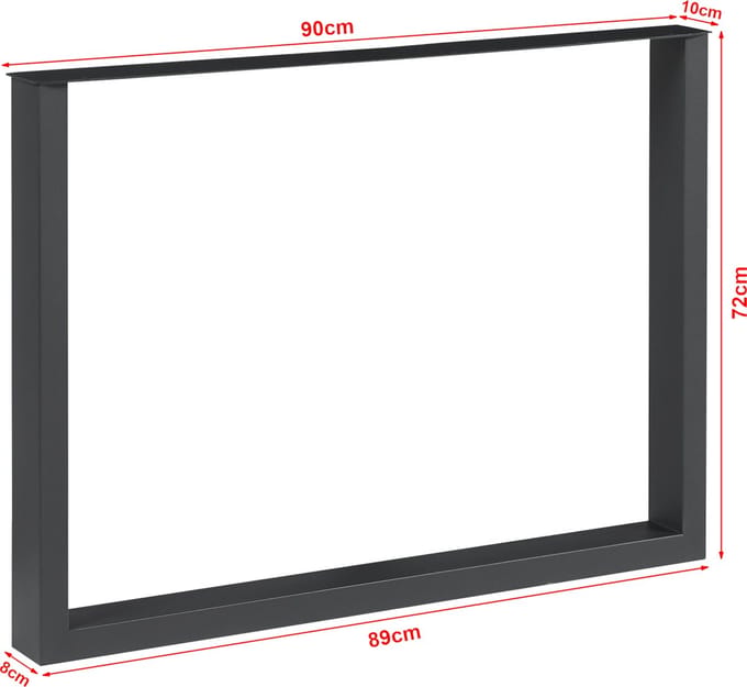 Stalen onderstel Makers set van 2 tafelpoot 72x90 cm zwart [en.casa]