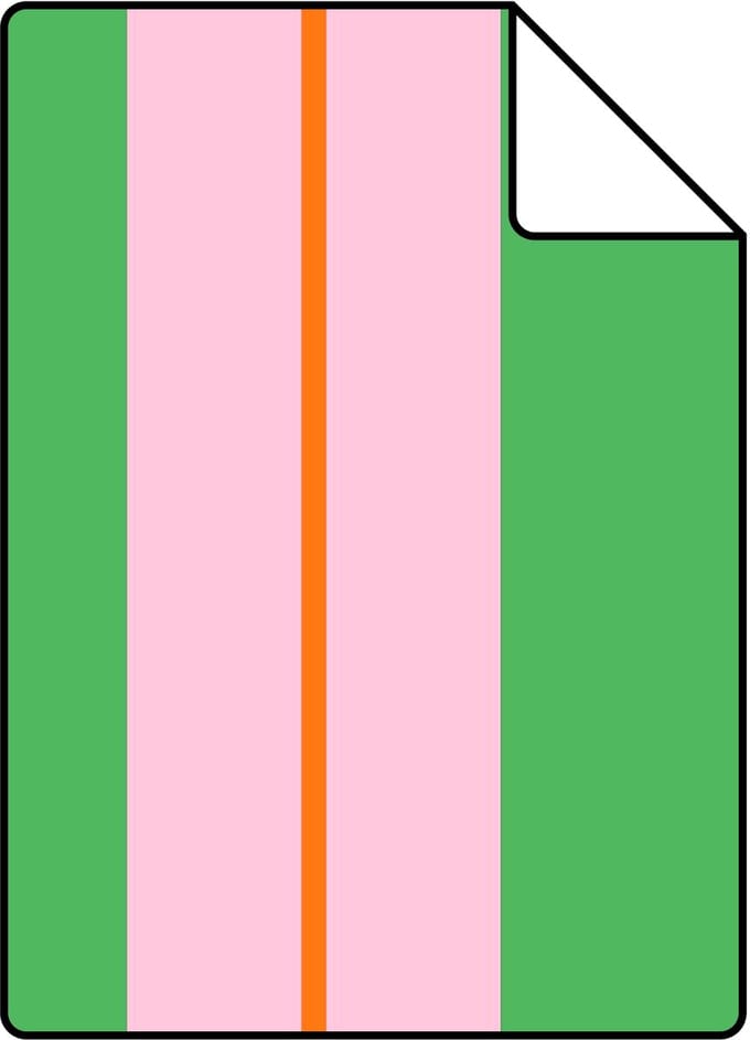 Proefstaal ESTAhome behang strepen groen en roze - 26.5 x 21 cm - 131679-S
