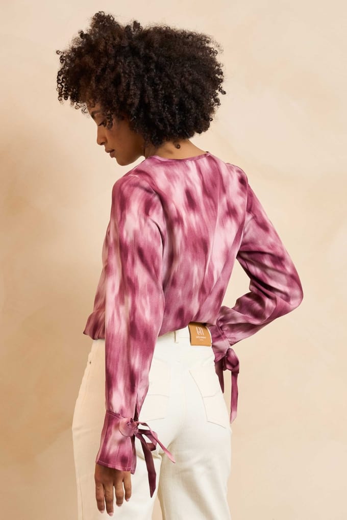 Lofty Manner Blouse Blouse Lora Ra01 318 Mauve Ombre Dames Maat - XS
