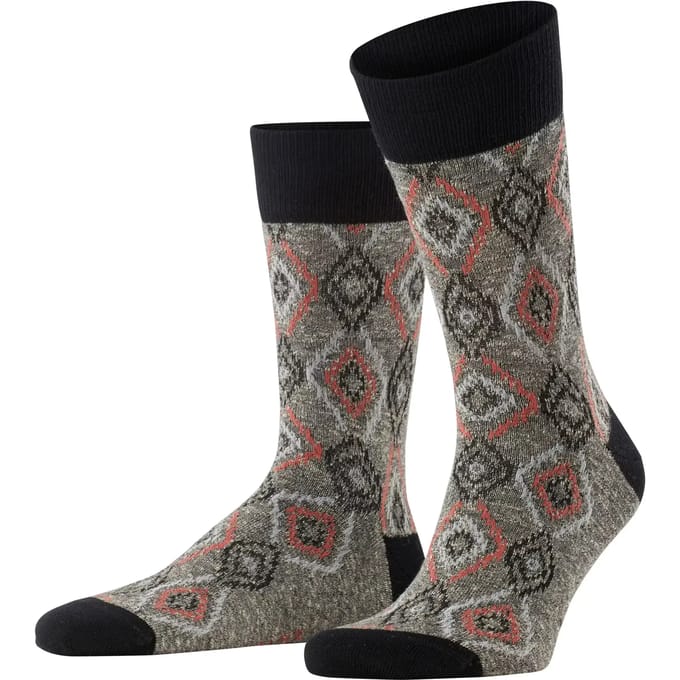 FALKE Ikat Spell herensokken - zwart (black)