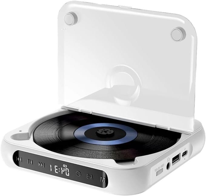 Externe CD-speler - Auto Muziekspeler - Muziek Luisteren - AUX en USB - 13.5 cm - Wit