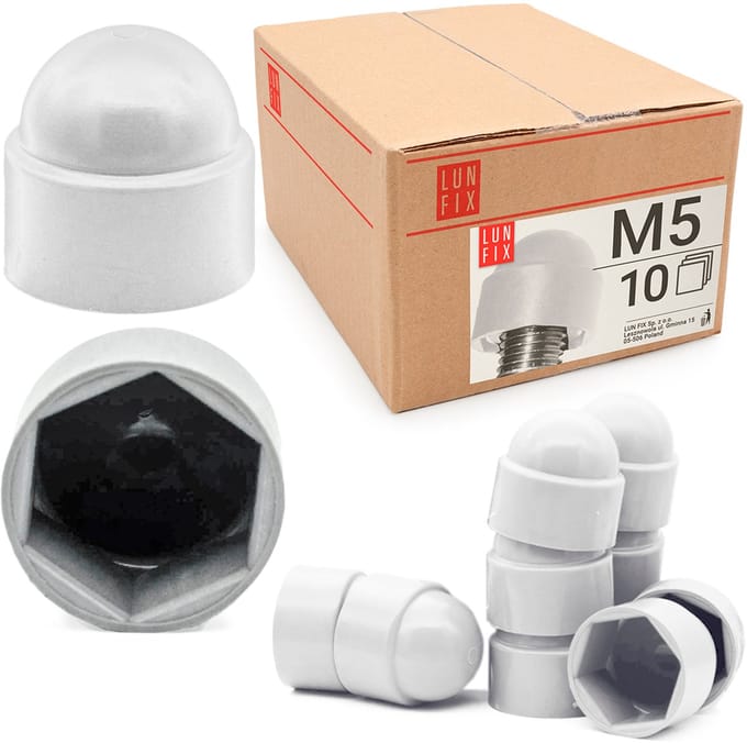 Schroefkap - Zeskant Dekking - M05 - 10 Stuks - Wit - Beschermkappen