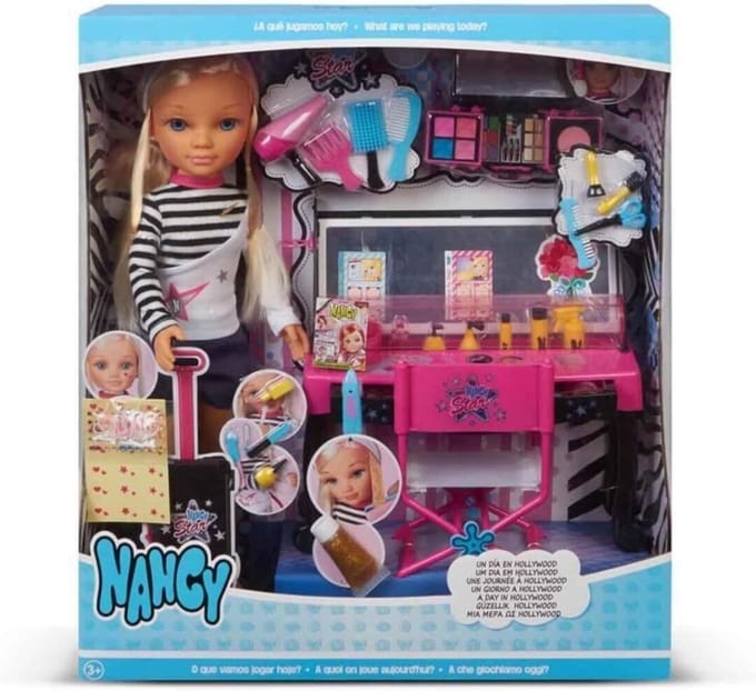 Speelgoedpop met Hollywood Styling Accessoires en Make-up Koffer