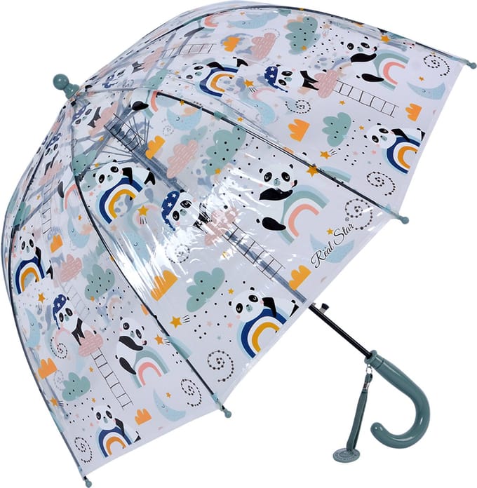 Juleeze Kinderparaplu Ø 65x65 cm Blauw Kunststof Panda