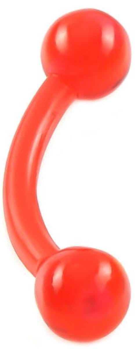 Piercing flexibel 1.2x8x3 - rood - LMPiercings