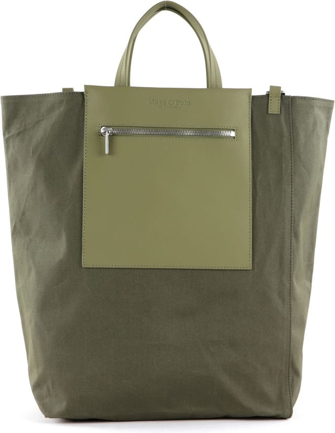 Marc O'Polo Schoudertas Palma Shopper Olive Grove Olijfgroen