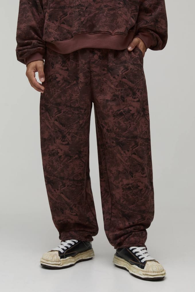 Balloon Fit Forest Camo Joggingbroek | Chocolate | Size Medium