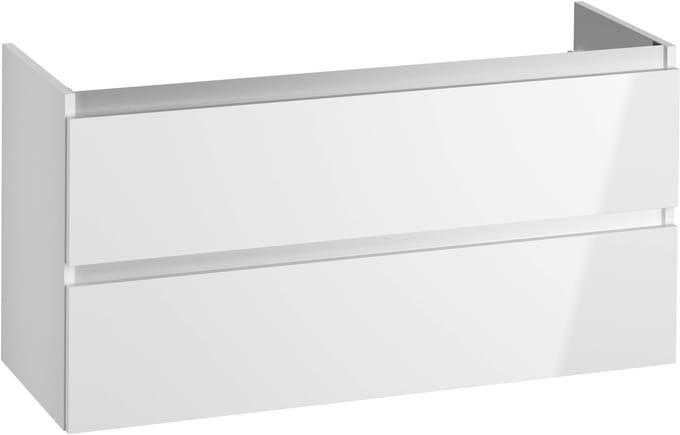 Saqu Gaia wastafelonderkast 120x45x60cm glans wit – witte greeplijst