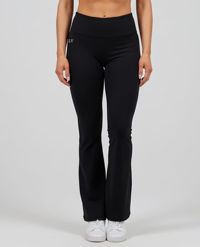 La V flared sportlegging basic Zwart S