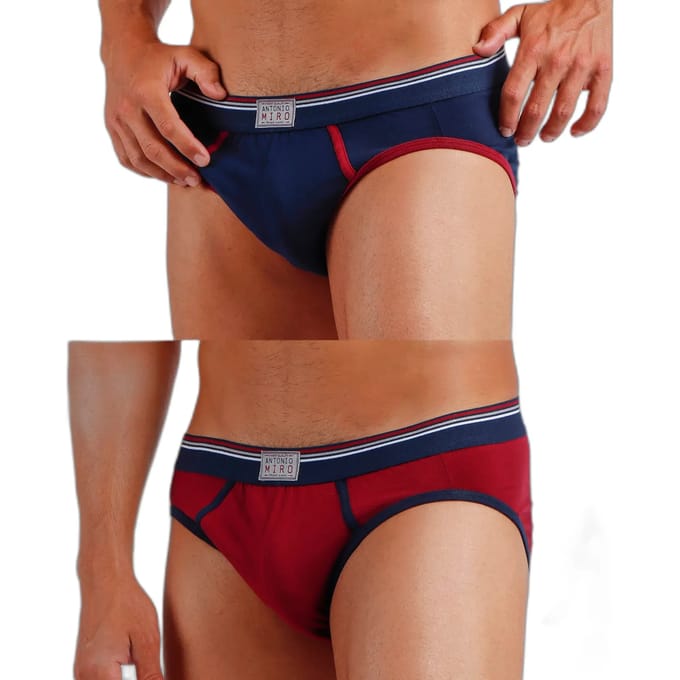 Geprinte elastische katoen slip Antonio Miro (x2)