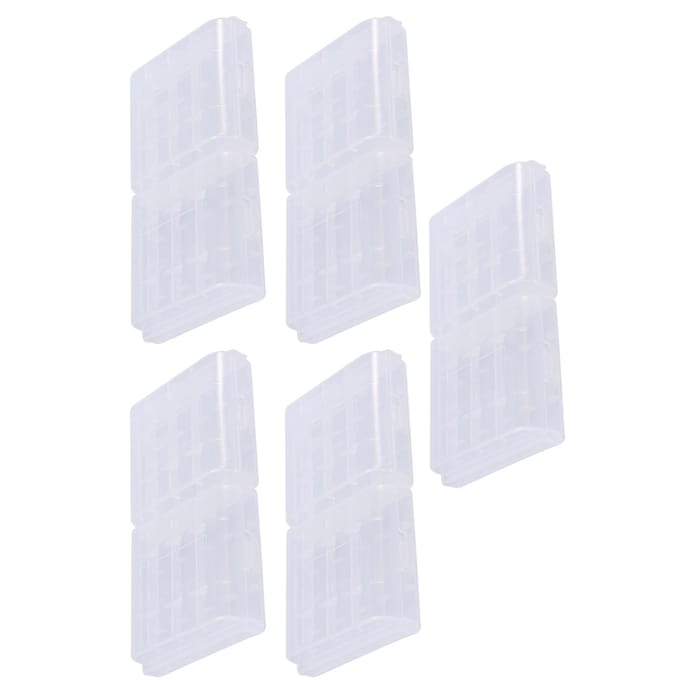 10 Stuks Multifunctionele Transparante Harde Plastic Opbergdoos Houder Voor AA AAA Batterij white