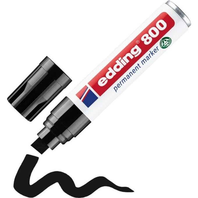 edding 800, m. wigvormige punt, 4-12 mm, zwart, 1 stuk