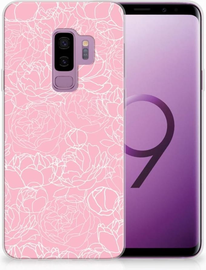 Back Cover voor Samsung Galaxy S9 Plus TPU Case White Flowers