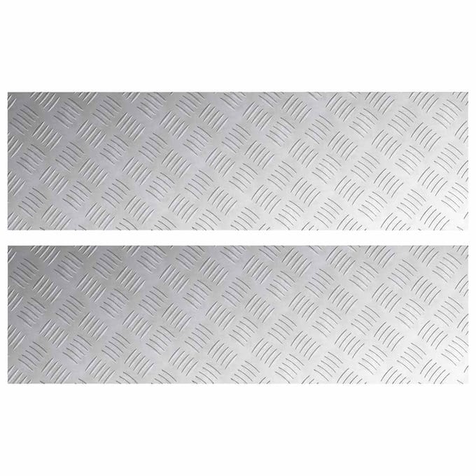 vidaXL Trapmatten 2 st 100 x 30 cm Zilver Aluminium Rechthoekig