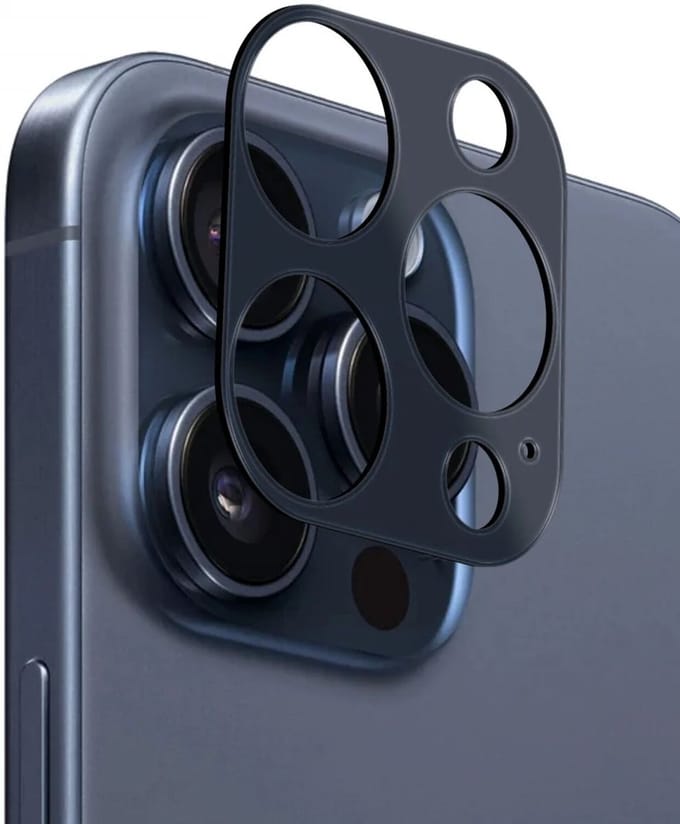 Rosso Camera Lens Protector Geschikt voor Apple iPhone 15 Pro / 15 Pro Max | Camera Bescherming | Case Friendly | Ultra Dun Glas | Blauw