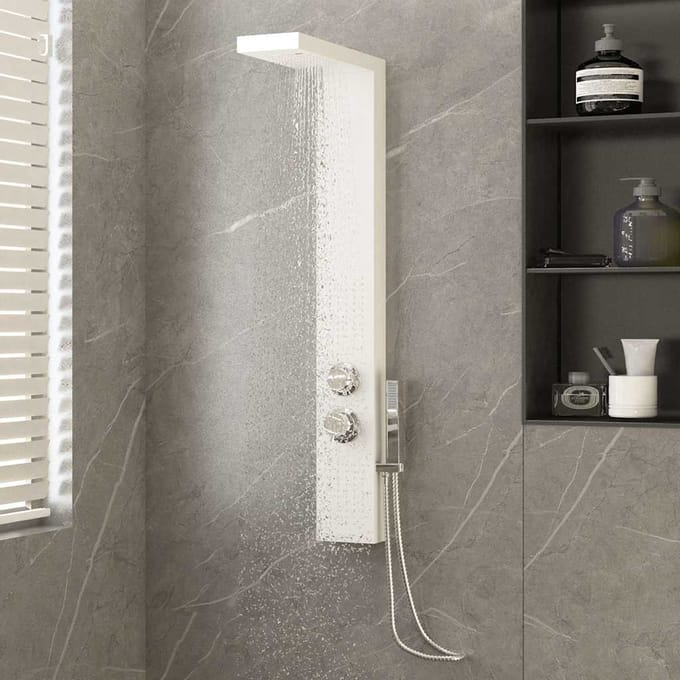 vidaXL - Douchepaneelsysteem - aluminium - wit