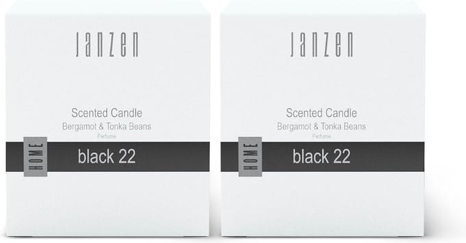 JANZEN Scented Candle Black 22 2-pack