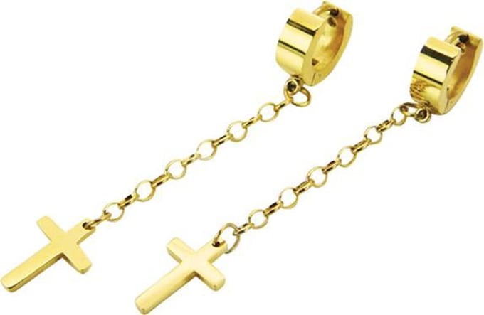 Amanto Oorbellen Davian - 316L Staal - Kruis - ∅10mm - 54mm