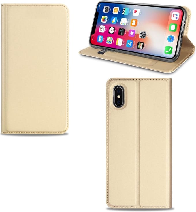 Apple iPhone X | Xs Hoesje Goud met Pashouder