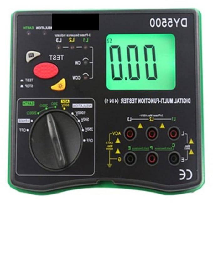 Isolatietester - Aardtester Meter - Elektrische Projecten - 4-in-1 Functie - 2000 Ohm - Grijs