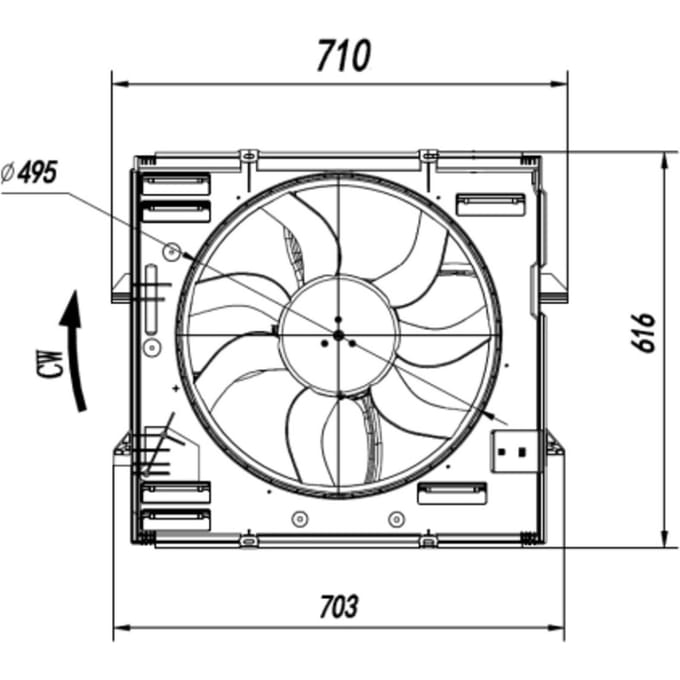 Koelventilatorwiel, motorkoeling NRF 47921