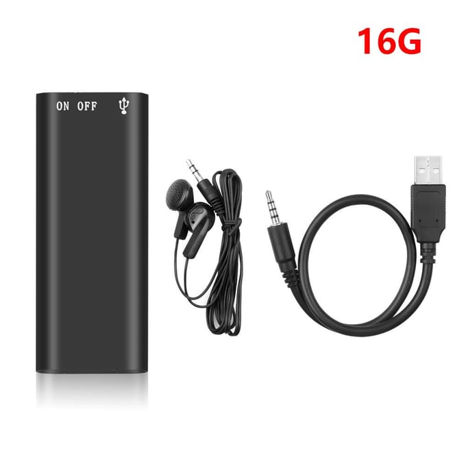 Le plus petit enregistreur vocal professionnel de 8 Go, mini dictaphone audio numérique + lecteur MP3